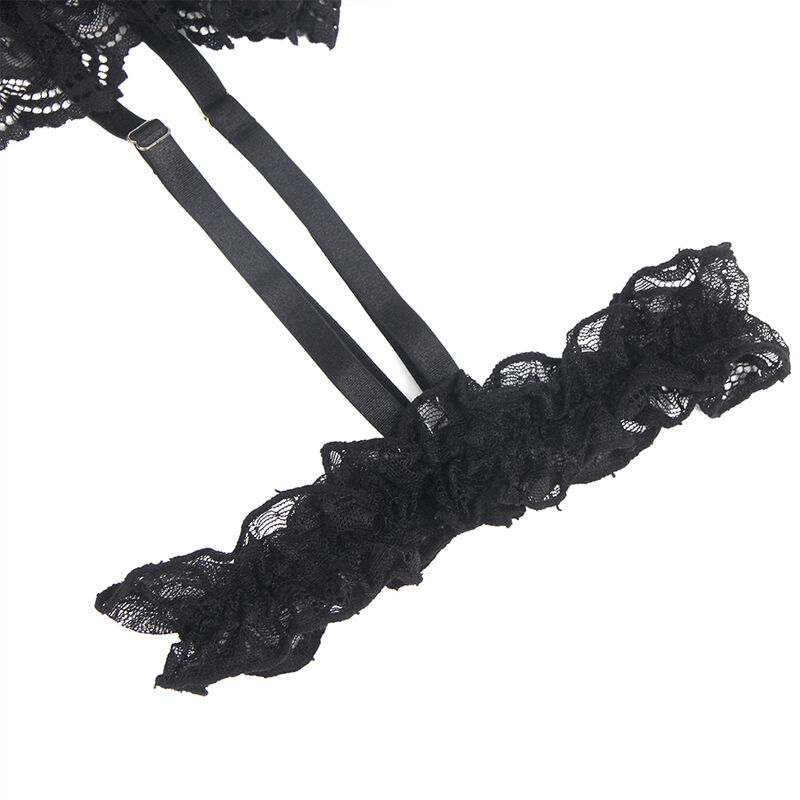 SUBBLIME - TEDDY CON LIGA DETALLE ENCAJES Y TIRAS NEGRO S/M – Bild 13