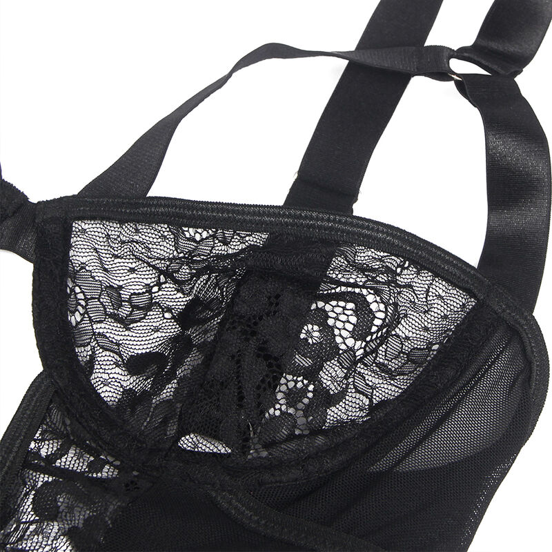 SUBBLIME - TEDDY CON LIGA DETALLE ENCAJES Y TIRAS NEGRO S/M – Bild 12