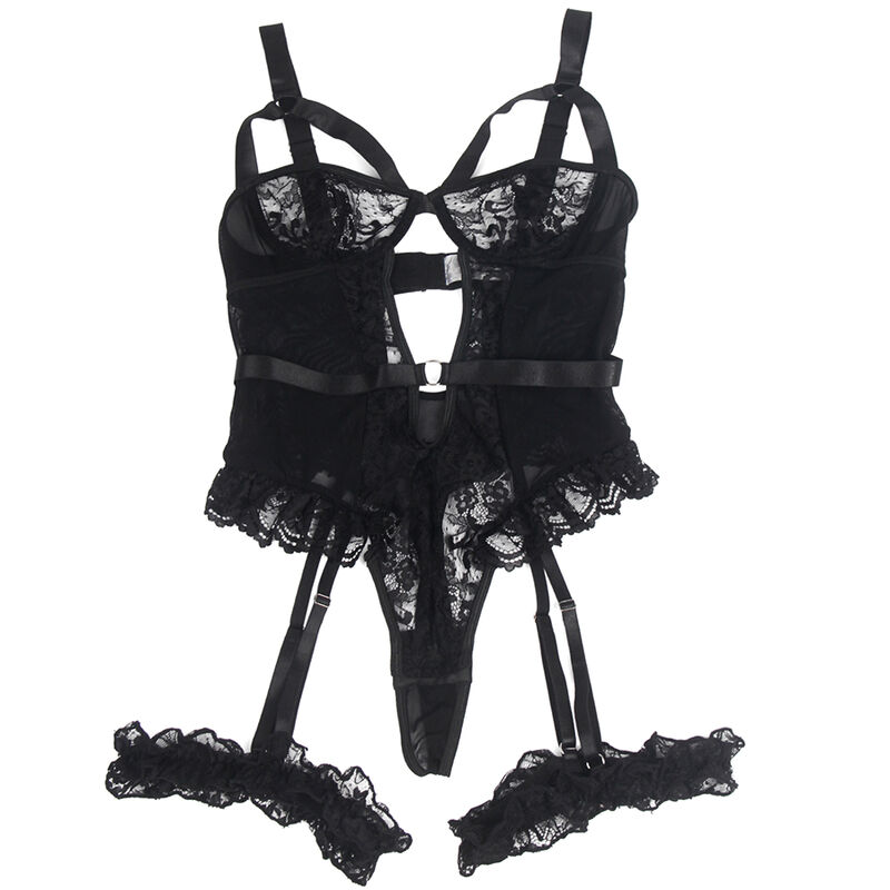 SUBBLIME - TEDDY CON LIGA DETALLE ENCAJES Y TIRAS NEGRO S/M – Bild 8
