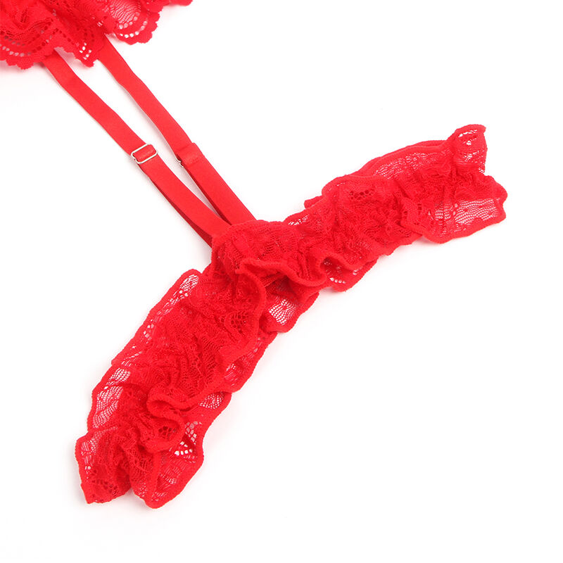SUBBLIME - TEDDY CON LIGA DETALLE ENCAJE Y TIRAS ROJO S/M – Bild 11
