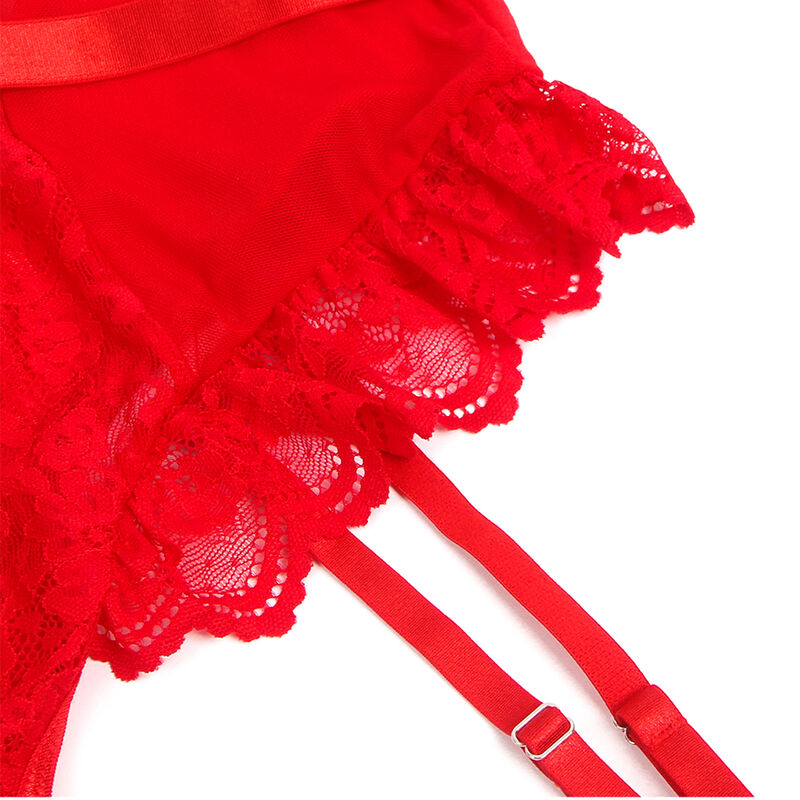 SUBBLIME - TEDDY CON LIGA DETALLE ENCAJE Y TIRAS ROJO S/M – Bild 9