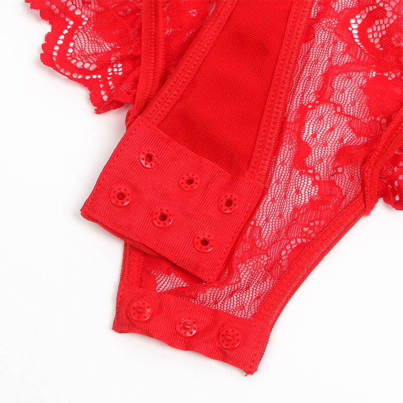 SUBBLIME - TEDDY CON LIGA DETALLE ENCAJE Y TIRAS ROJO S/M – Bild 8