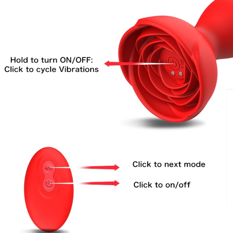 ARMONY - EXTREME A BLOOM ROSE VIBRATOR & ANALSTECKER FERNBEDIENUNG ROT – Bild 3