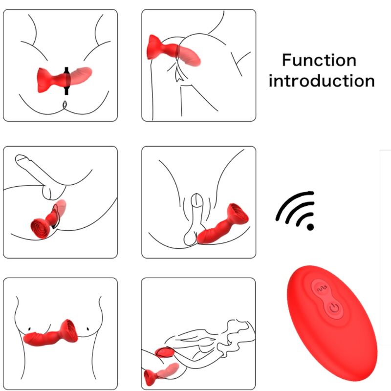 ARMONY - EXTREME A BLOOM ROSE VIBRATOR & ANALSTECKER FERNBEDIENUNG ROT – Bild 5