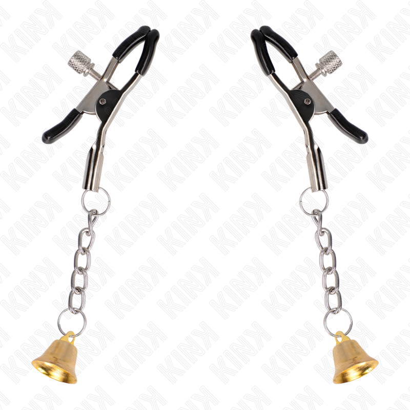 KINK - GOLDENE NIPPELKLEMMEN MIT GLOCKENANHÄNGER 6 CM – Bild 5