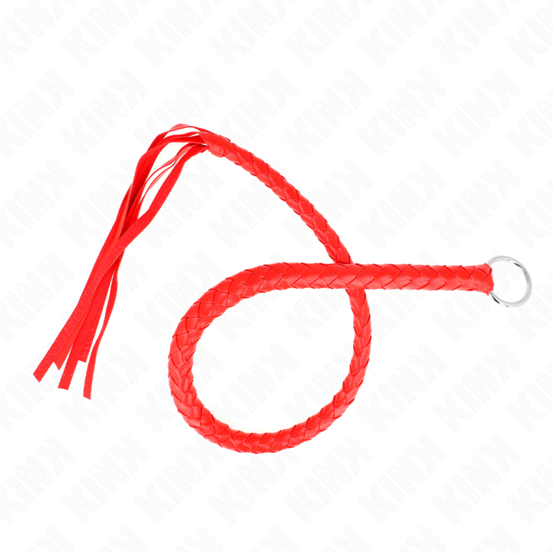 KINK - SCHLANGENPEITSCHE MIT ROTEM HANDRING 65 CM – Bild 4
