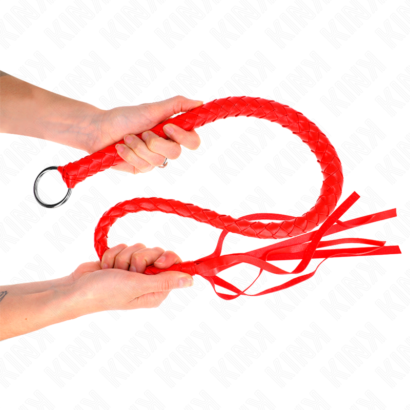 KINK - SCHLANGENPEITSCHE MIT ROTEM HANDRING 65 CM – Bild 3