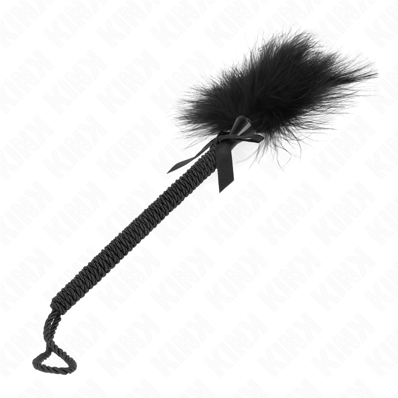 KINK - NYLONSEILSTAB MIT KITZELFEDERN UND SCHWARZER SCHLEIFE 25 CM – Bild 3