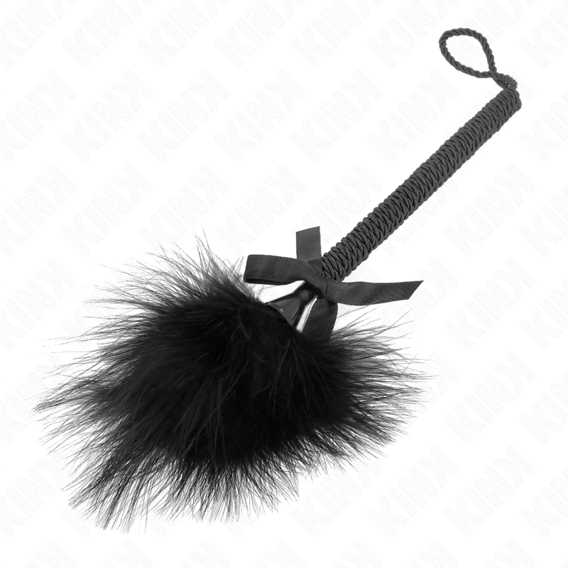 KINK - NYLONSEILSTAB MIT KITZELFEDERN UND SCHWARZER SCHLEIFE 25 CM – Bild 4