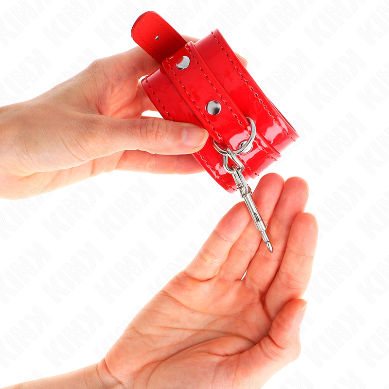 KINK - GLÄNZENDE HANDMANSCHETTEN ROT VERSTELLBAR 23-33 CM – Bild 3