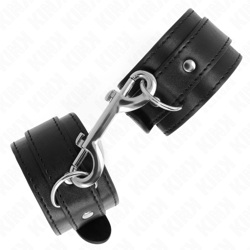 KINK - HANDGELENKFESSELN - EINZELNE NIETENREIHE SCHWARZ VERSTELLBAR 17-28 CM X 5 CM – Bild 3