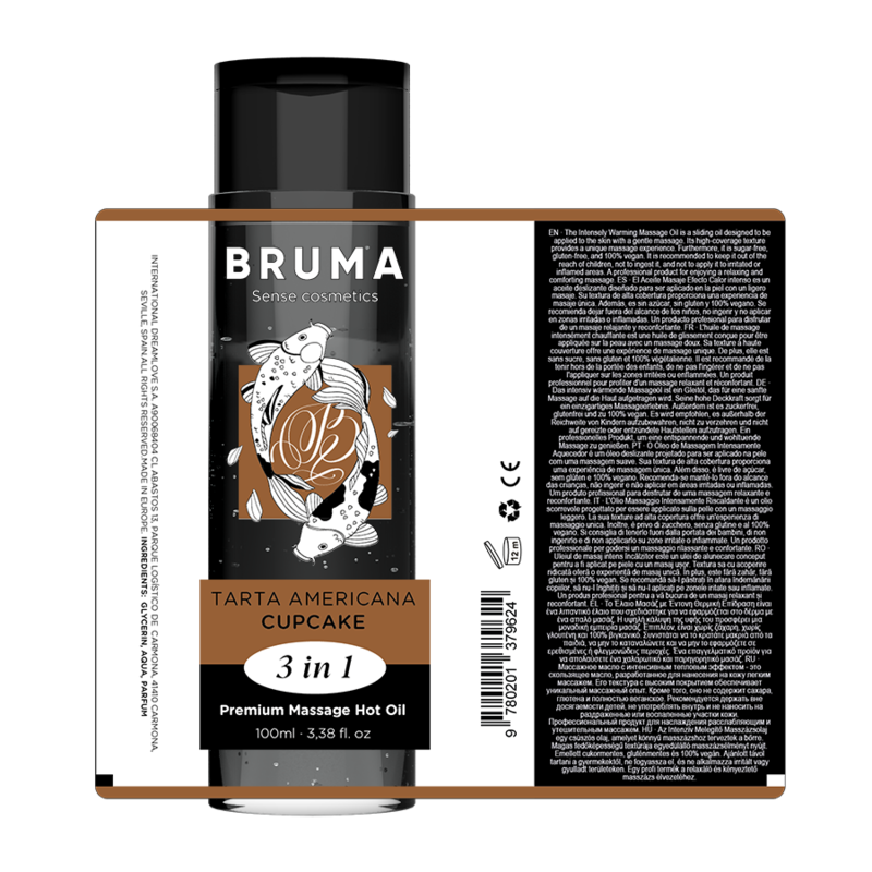 BRUMA - PREMIUM-MASSAGEÖL MIT WÄRMEEFFEKT, CUPCAKE-GESCHMACK 3 IN 1 - 100 ML – Bild 4