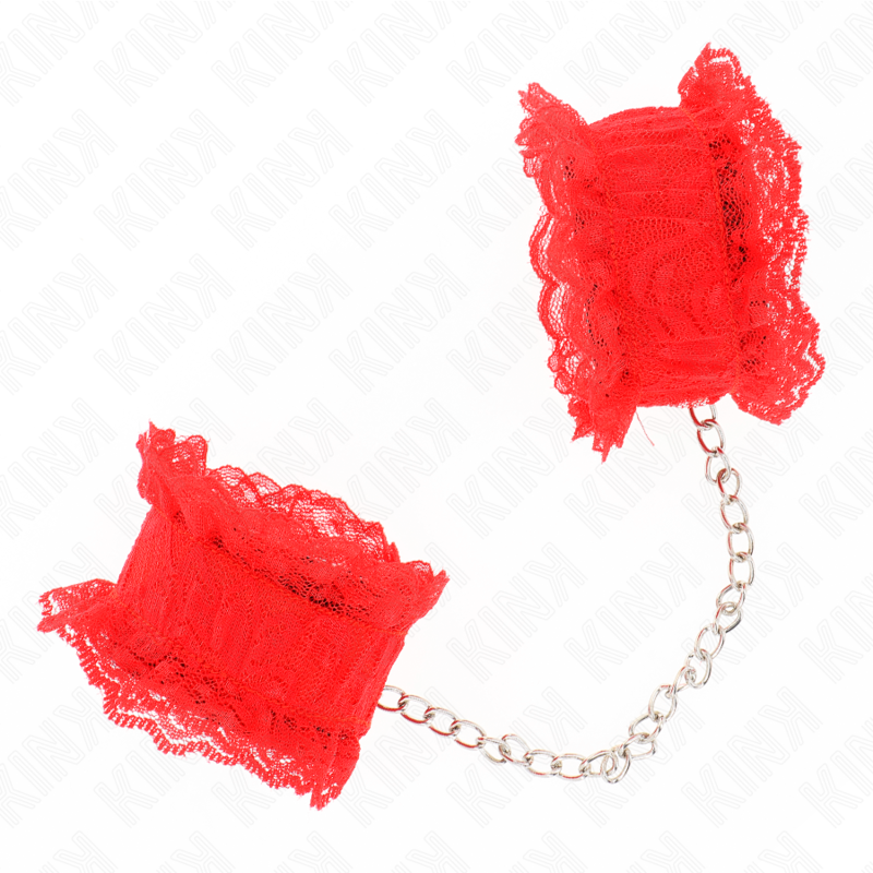 KINK - ELASTISCHE HANDGELENKSFESSELN AUS SPITZE ROT – Bild 3
