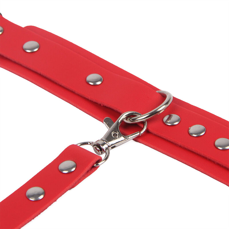 SUBBLIME - 953706 HANDSCHELLEN MIT BONDAGE-GÜRTEL ROT EINE GRÖSSE – Bild 7