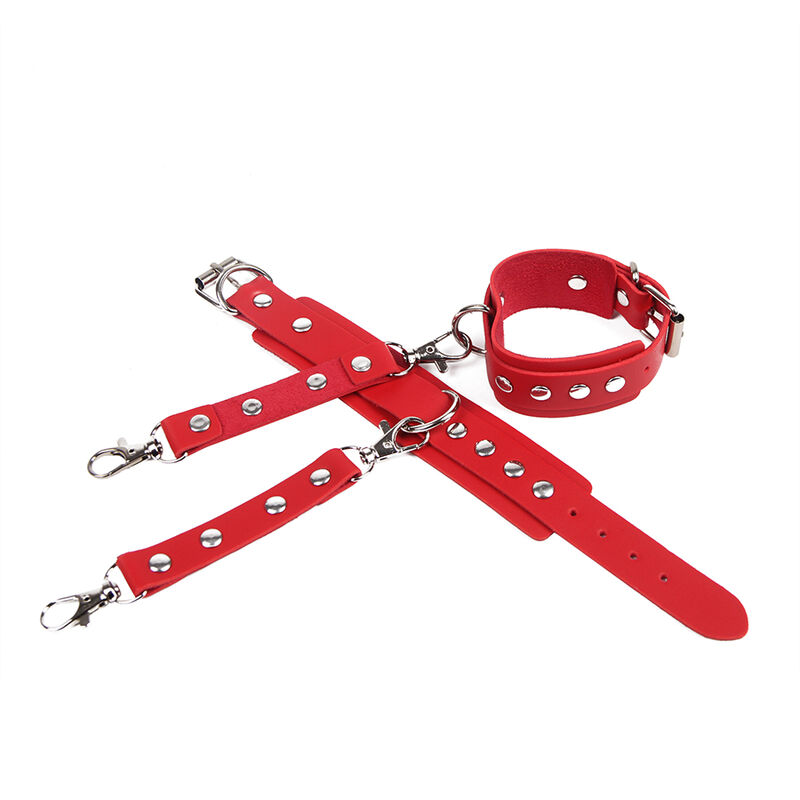 SUBBLIME - 953706 HANDSCHELLEN MIT BONDAGE-GÜRTEL ROT EINE GRÖSSE – Bild 10