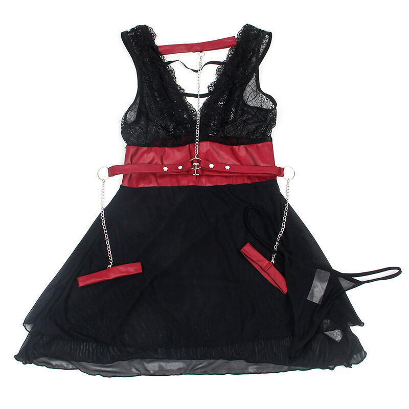 SUBBLIME - 954437 BONDAGE-KLEID AUS SPITZE SCHWARZ L/XL – Bild 8
