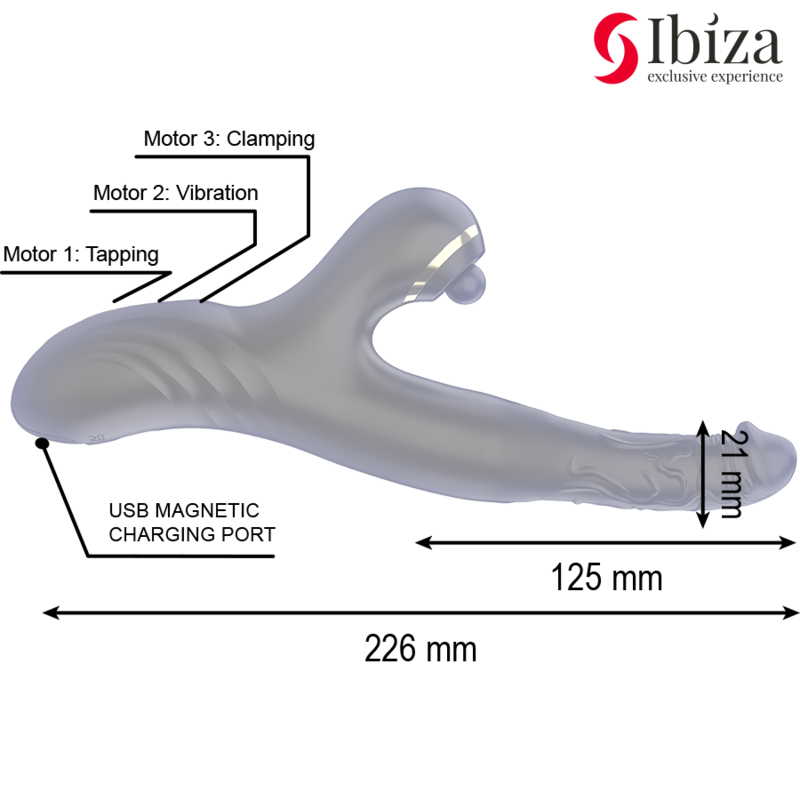 IBIZA - ZWEI DRACHEN DOPPELVIBRATOR SCHWARZ – Bild 3