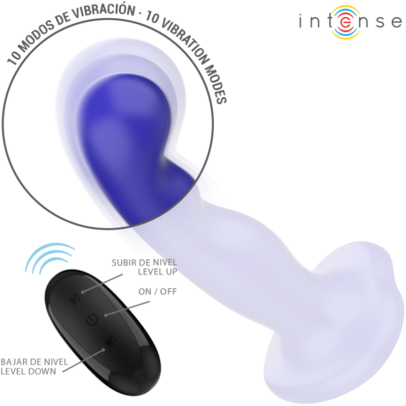 INTENSE - SHORTY VIBRATOR MIT SAUGNÄPFEN BLAU FERNBEDIENUNG – Bild 3