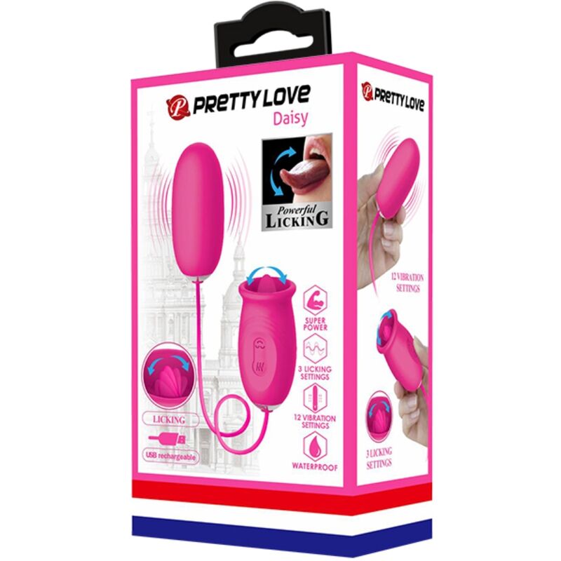 PRETTY LOVE - DAISY VIBRIERENDES EI + KLITORIS STIMULIERENDE ZUNGE ROSA – Bild 5