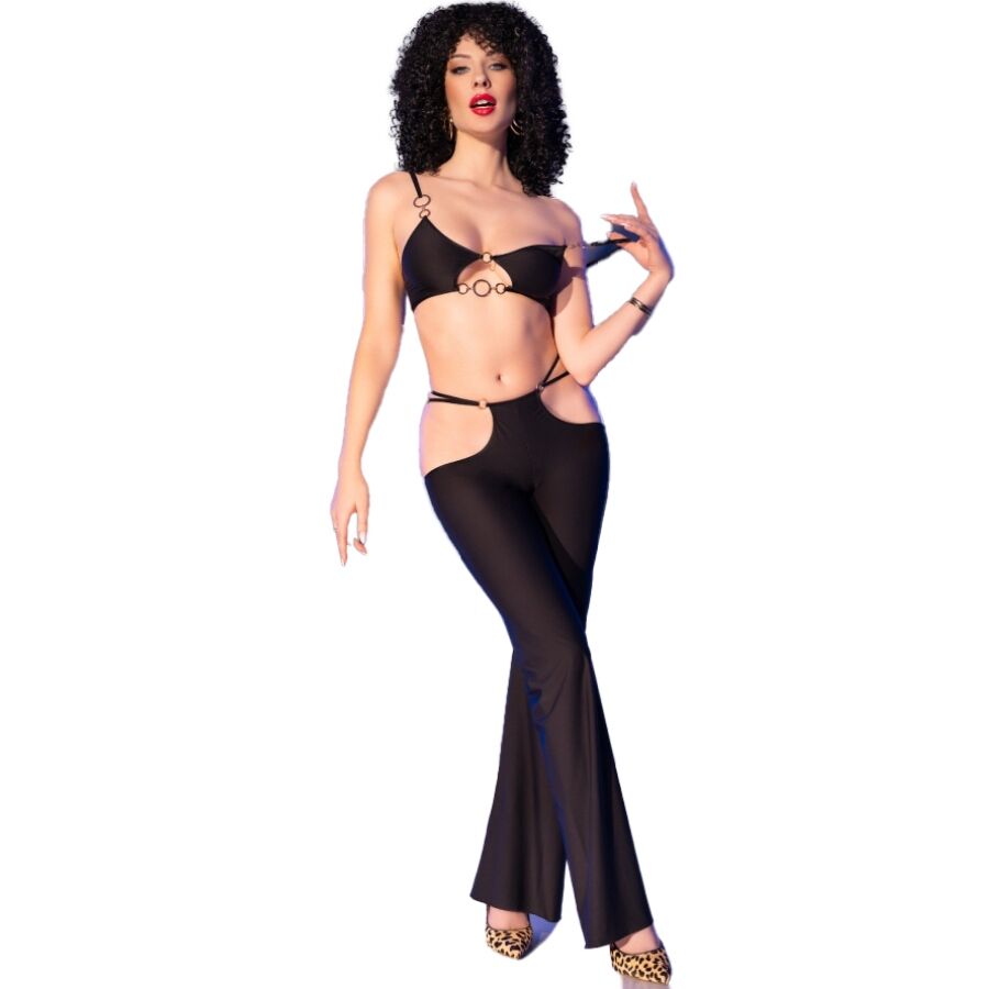 CHILIROSE - CR 4848 ROT SPITZEN-BH + TANGA + STRÜMPFE SET S – Bild 5