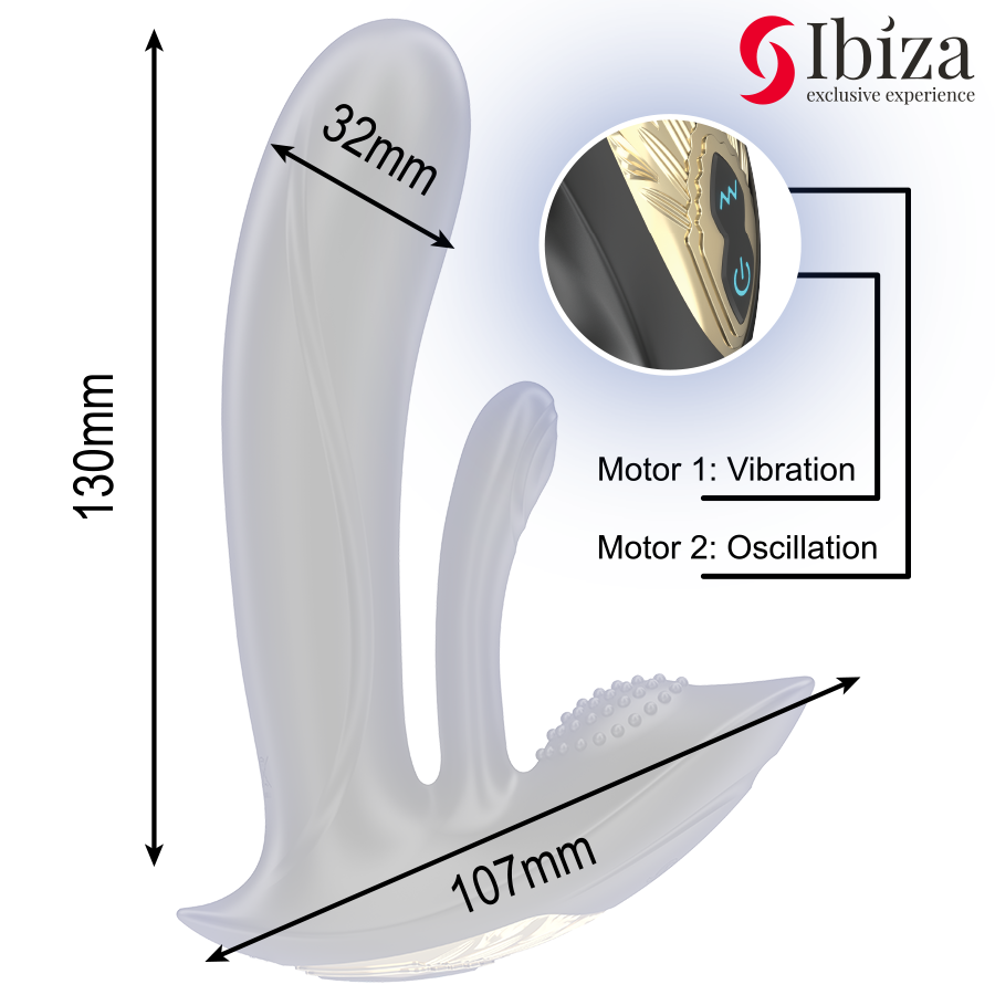IBIZA – TRAGBARER VIBRATOR MIT G-PUNKT- UND KLITORISSTIMULATION MIT FERNBEDIENUNG – Bild 4
