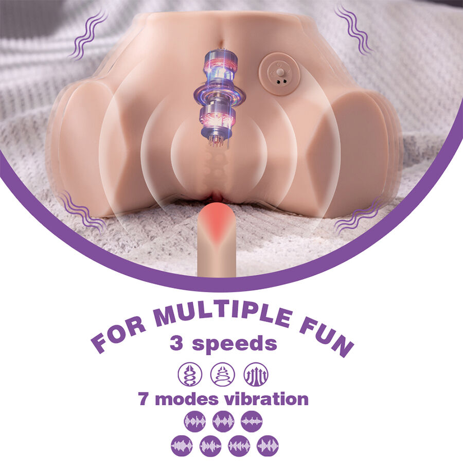 XISE - FENNIE Realistischer Masturbator mit Vibrationsfunktion und mehreren Positionen für Vagina und Anus – Bild 11
