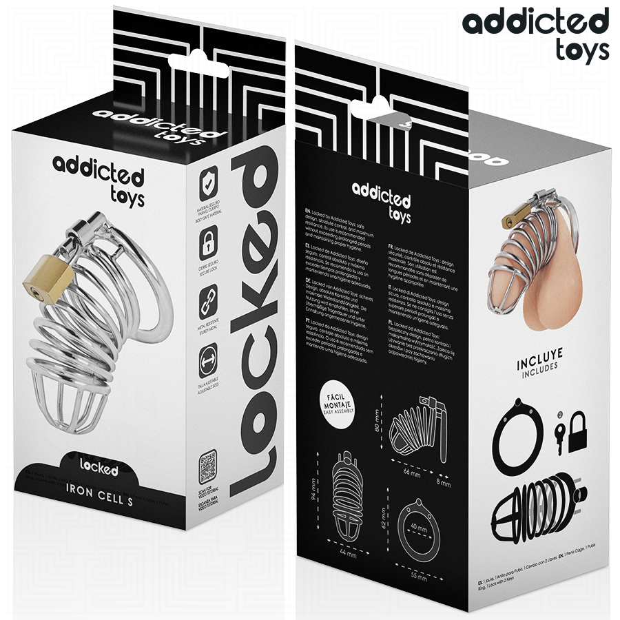ADDICTED TOYS LOCKED - IRON CELL METALL-PENISKÄFIG 4 CM GRÖSSE S – Bild 5