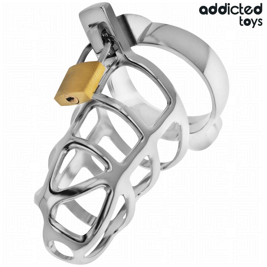 ADDICTED TOYS LOCKED - SILBERNES SCHLOSS PENISKÄFIG METALL GRÖSSE M – Bild 3