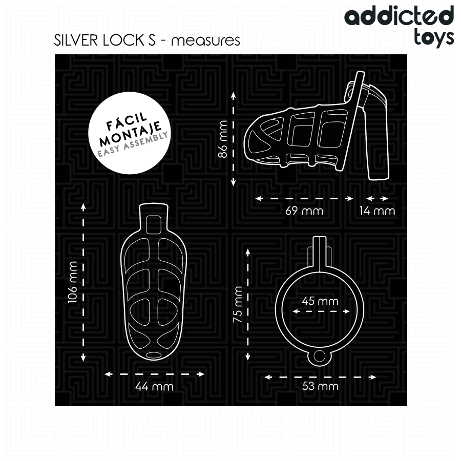 ADDICTED TOYS LOCKED - SILBERNER PENISKÄFIG AUS METALL, GRÖSSE S – Bild 5