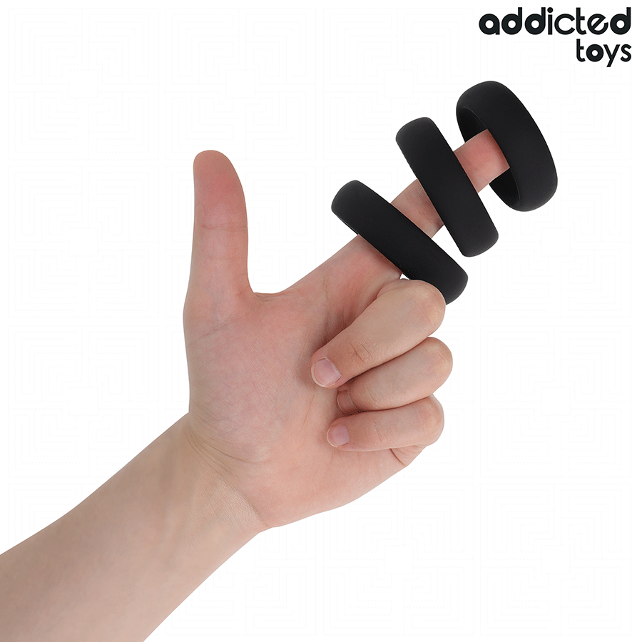 ADDICTED TOYS - SET AUS FLACHEN SILIKONRINGEN – Bild 3