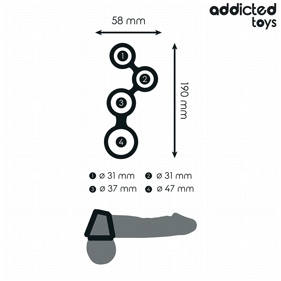 ADDICTED TOYS - PENISRING MIT TEILERN FÜR HODEN – Bild 5