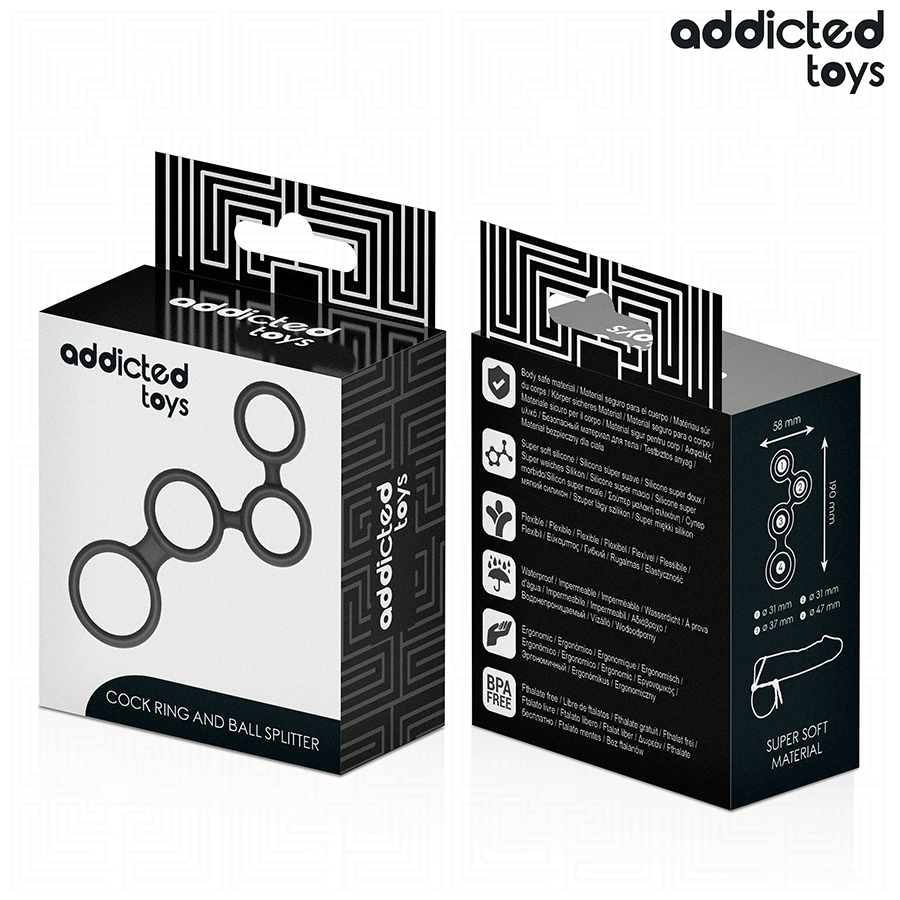 ADDICTED TOYS - PENISRING MIT TEILERN FÜR HODEN – Bild 7