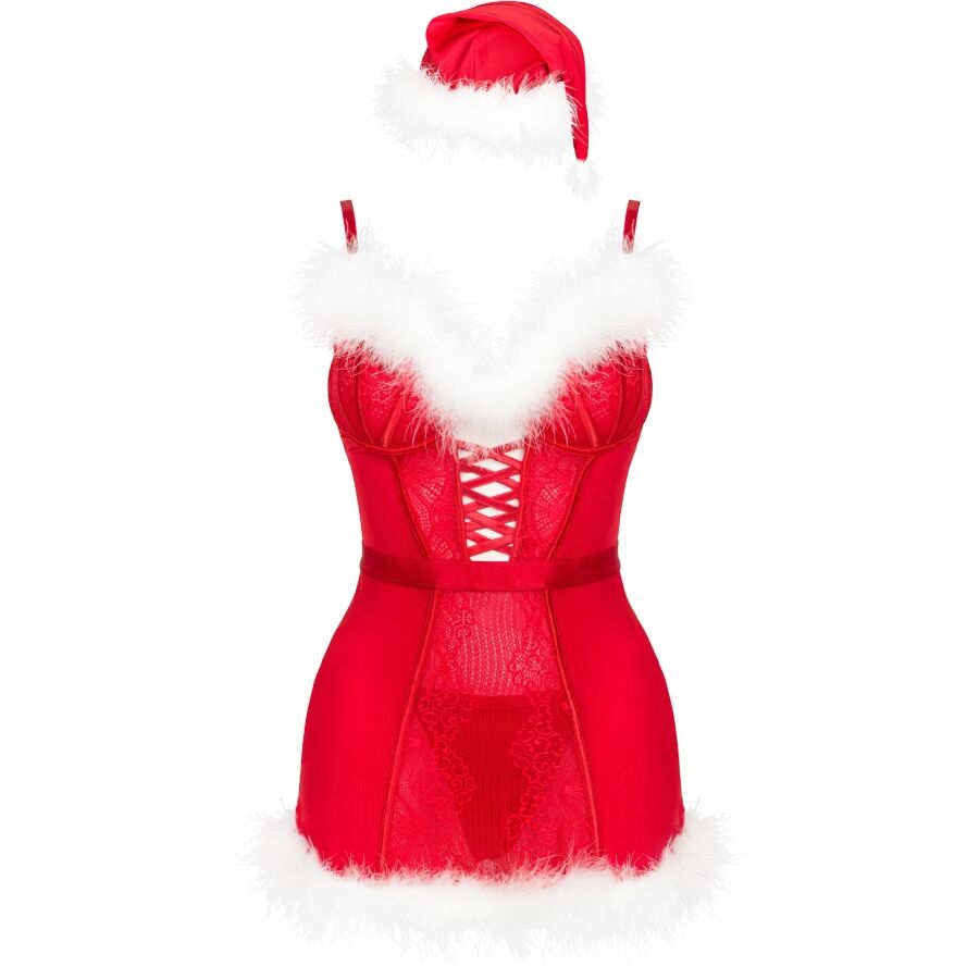 LIVCO CORSETTI FASHION - AGETHE LC 90607 CHEMISE + STRING + WEIHNACHTSMÜTZE L/XL – Bild 4