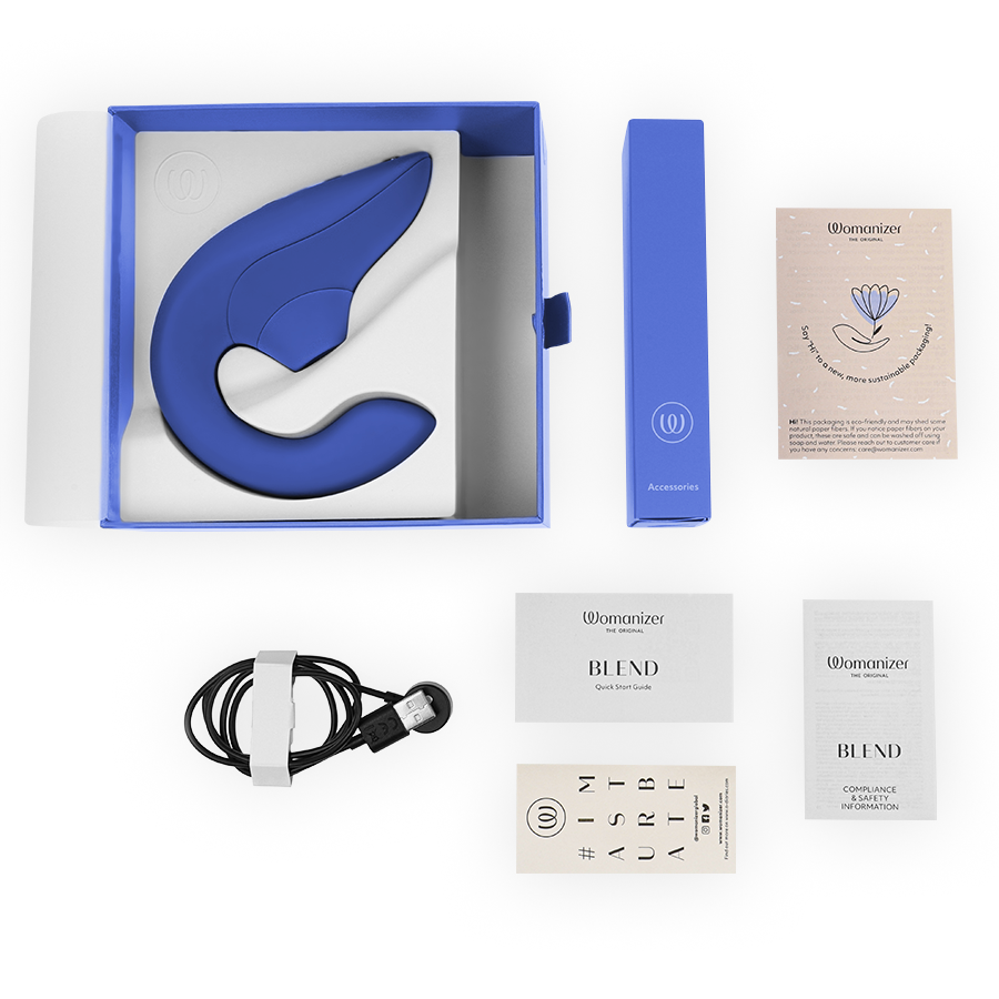 WOMANIZER - BLEND RABBIT VIBRATOR STIMULATOR VIBRANT BLUE – Bild 5