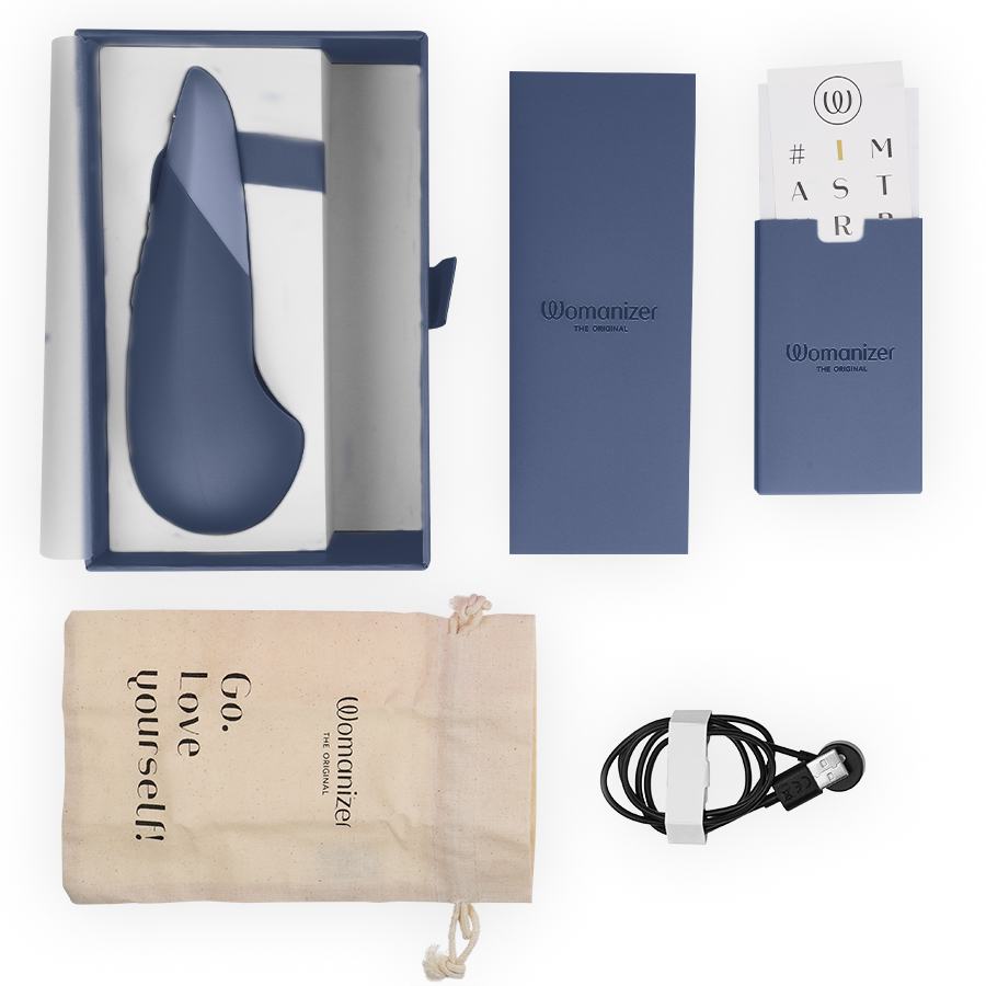 WOMANIZER - VIBE LAY-ON SILENT VIBRATOR DUNKELBLAU – Bild 5