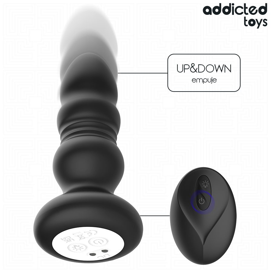 ADDICTED TOYS – ROTIERENDER VIBRIERENDER ANALPLUG MIT LED-LICHT UND FERNBEDIENUNG – Bild 3