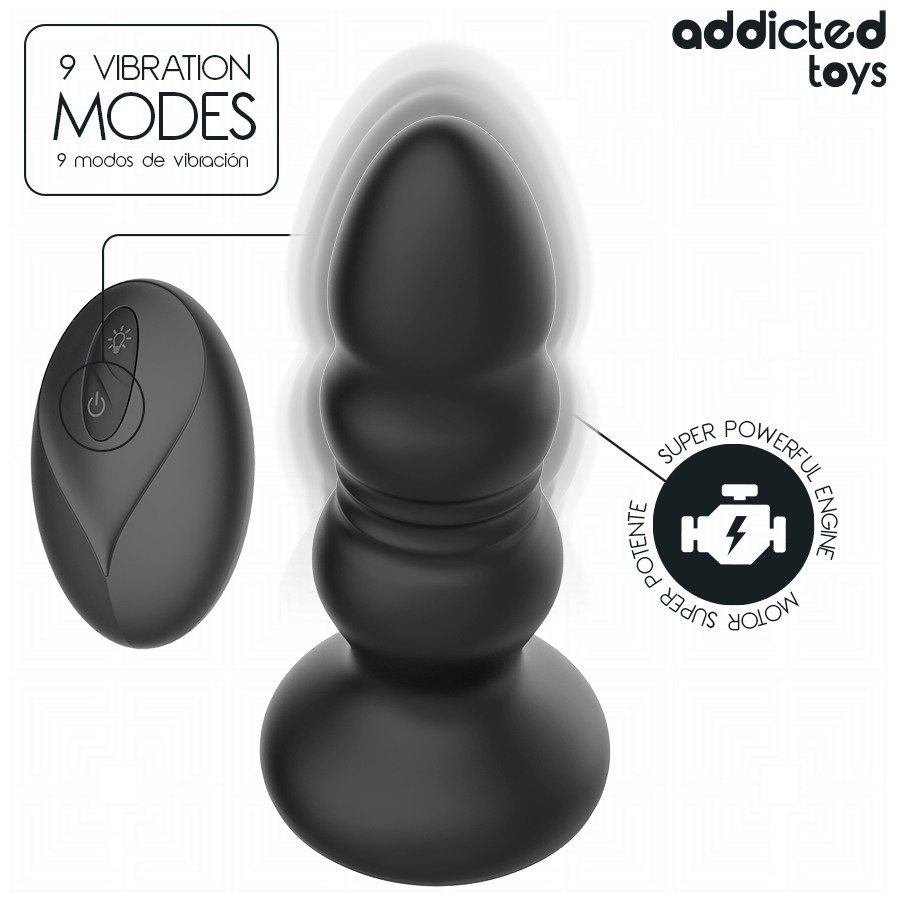 ADDICTED TOYS – ROTIERENDER VIBRIERENDER ANALPLUG MIT LED-LICHT UND FERNBEDIENUNG – Bild 4