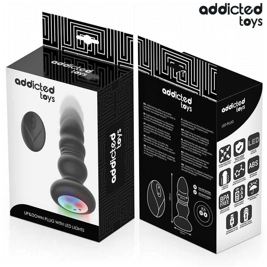 ADDICTED TOYS – ROTIERENDER VIBRIERENDER ANALPLUG MIT LED-LICHT UND FERNBEDIENUNG – Bild 7