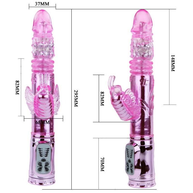 BAILE - WIEDERAUFLADBARER VIBRATOR MIT ROTATION UND POCHENDEN SCHMETTERLINGSSTIMULATOR – Bild 6