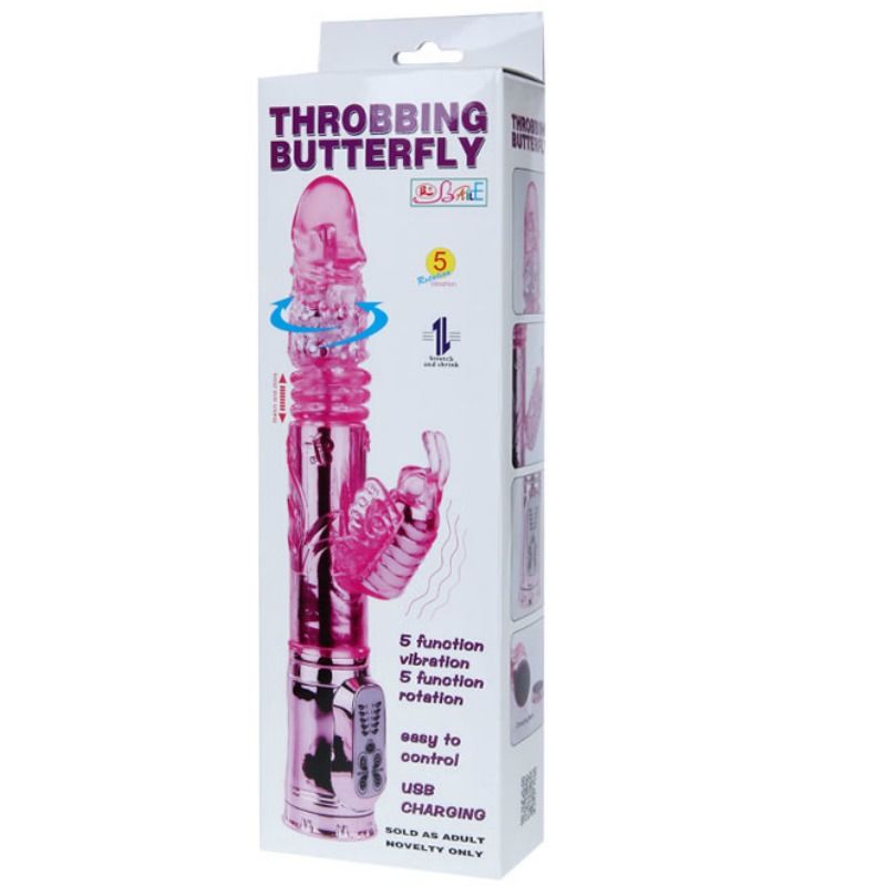 BAILE - WIEDERAUFLADBARER VIBRATOR MIT ROTATION UND POCHENDEN SCHMETTERLINGSSTIMULATOR – Bild 9