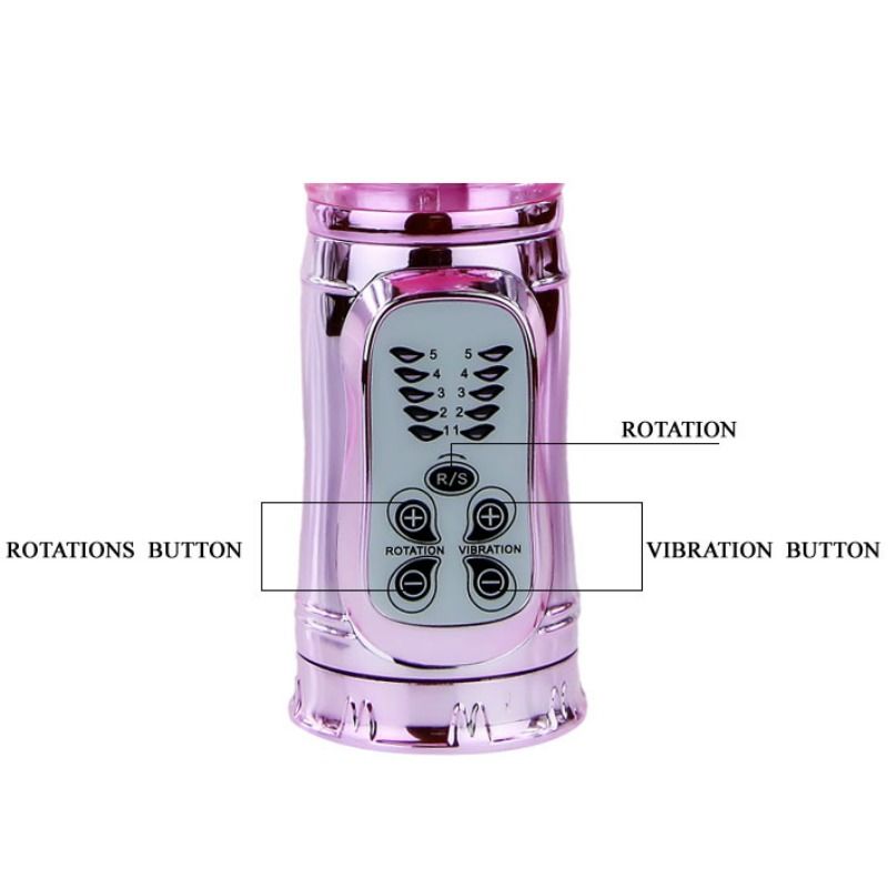 BAILE - WIEDERAUFLADBARER VIBRATOR MIT ROTATION UND POCHENDEN SCHMETTERLINGSSTIMULATOR – Bild 10