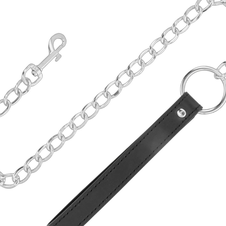 DARKNESS - WEICHE LEDER-HALSKETTE MIT KETTE – Bild 6