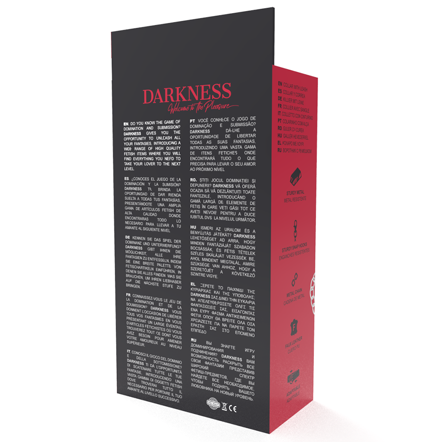 DARKNESS - WEICHE LEDER-HALSKETTE MIT KETTE – Bild 3
