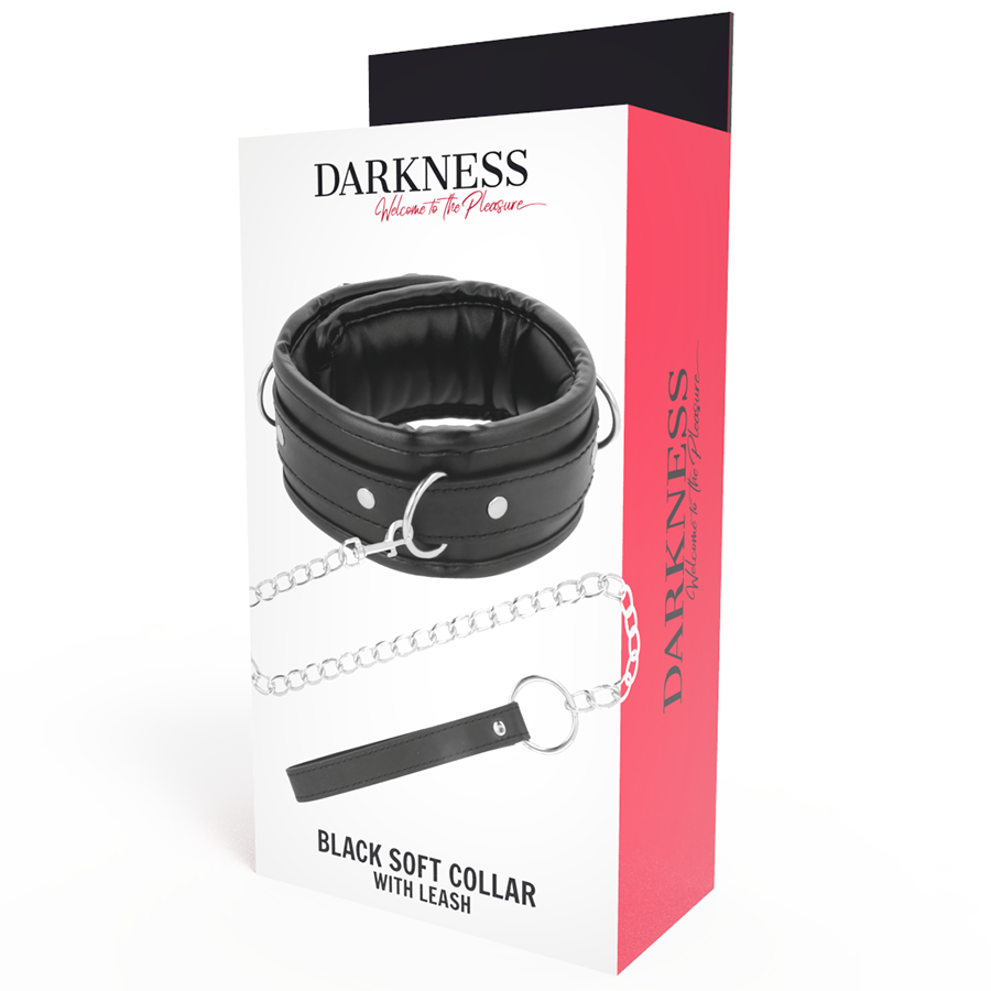 DARKNESS - WEICHE LEDER-HALSKETTE MIT KETTE – Bild 4
