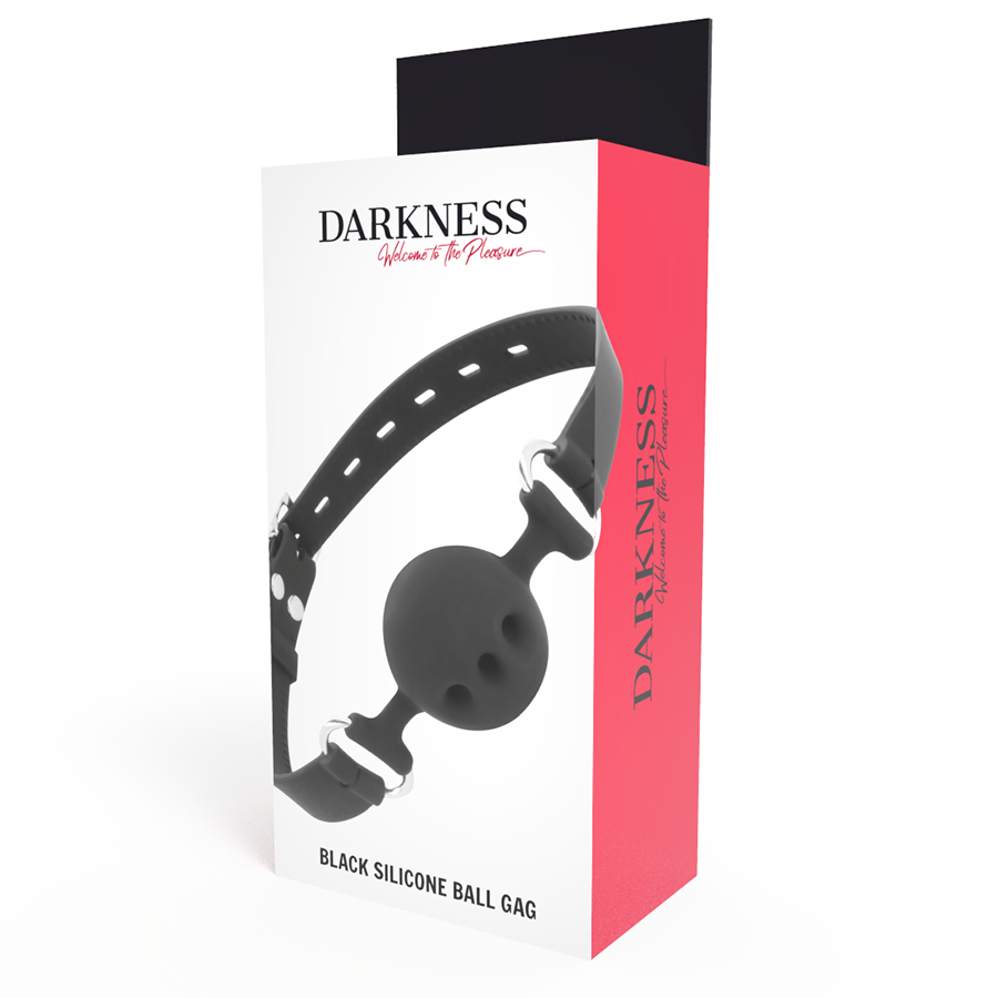 DARKNESS - SCHWARZER ATMUNGSAKTIVER SILIKON-KNEBEL – Bild 3