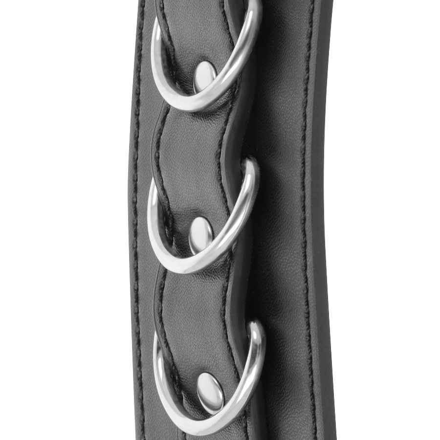 DARKNESS - SCHWARZE VERSTELLBARE LEDER-KNÖCHEL-HANDSCHELLEN – Bild 7