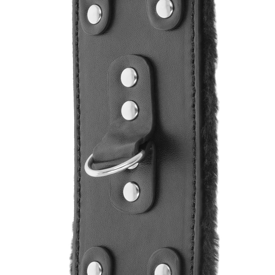 DARKNESS - SCHWARZE, VERSTELLBARE LEDERHANDSCHELLEN MIT FUTTER – Bild 6