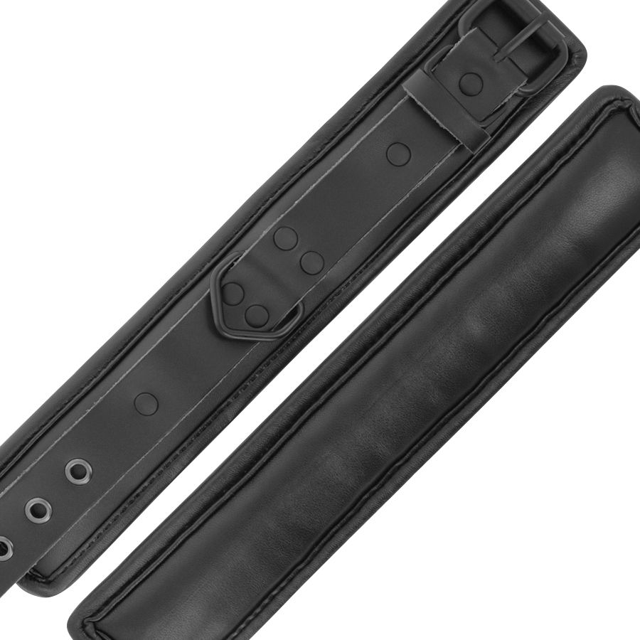 DARKNESS - HANDSCHELLEN UND KRAGEN AUS SCHWARZEM LEDER – Bild 9