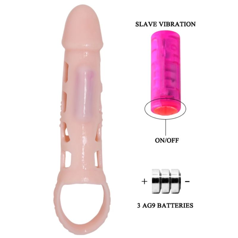 BAILE - PENIS EXTENDER COVER MIT VIBRATION UND NATÜRLICHEM GURT 13.5 CM – Bild 4