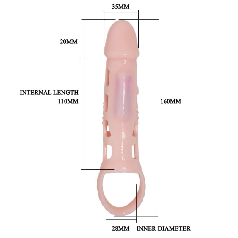 BAILE - PENIS EXTENDER COVER MIT VIBRATION UND NATÜRLICHEM GURT 13.5 CM – Bild 5